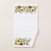 緑の秋のカボチャの水彩感謝風呂 バスタオルセット (ハンドタオル)