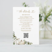 緑の秋の結婚式詳細エンクロージャカード 招待状 (スタンド正面)