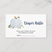 緑の秋カボチャ赤ちゃんシャワーおむつラッフル 名刺 (正面)