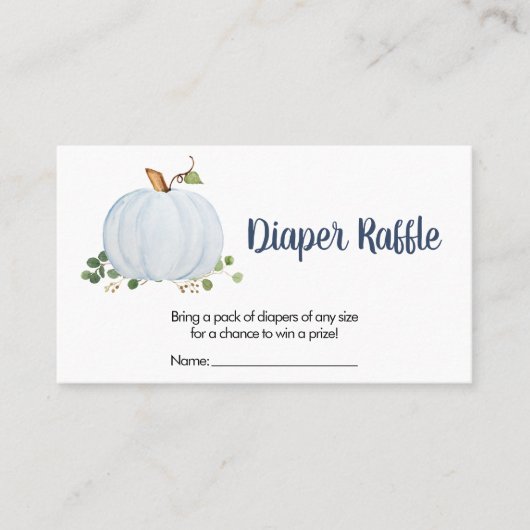 緑の秋カボチャ赤ちゃんシャワーおむつラッフル 名刺 (正面)