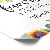 緑の秋カボチャ赤ちゃんシャワー好意サイン ポスター (角)