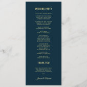 緑の秋緑の葉金ゴールドズの結婚葉 プログラム (裏面)