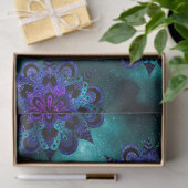 緑の空のデカップブルーとパープルマンダラ 薄葉紙 (ギフト)