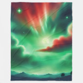 緑の空 フリースブランケット (正面)