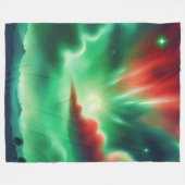 緑の空 フリースブランケット (正面(横))