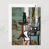 緑の窓(アールデコ猫) ポストカード (正面/裏面)