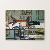 緑の窓  窓辺の、黒猫 ジグソーパズル (横)