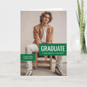 緑の立体写真卒業のブロック 招待状 (正面)