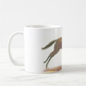 緑の競走馬およびジョッキー コーヒーマグカップ (左)