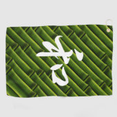 緑の竹と静日本のかなII ゴルフタオル (横)