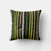 緑の竹のストライプ クッション (裏面)