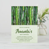 緑の竹の茎　自然の写真　誕生日 招待状 (スタンド正面)