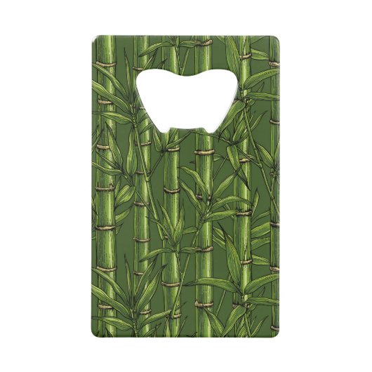緑の竹林 クレジットカード栓抜き (正面)