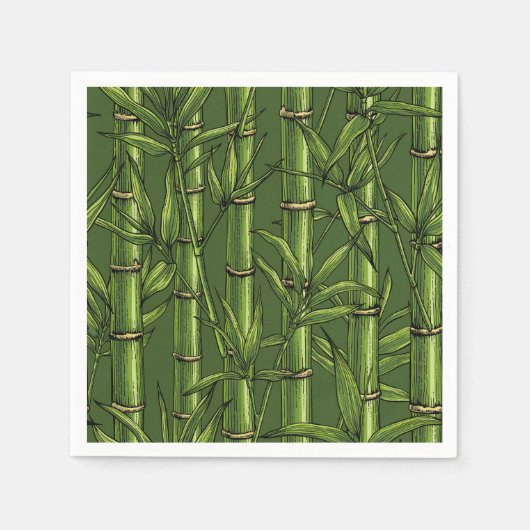 緑の竹林 スタンダードカクテルナプキン (正面)