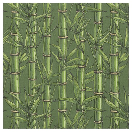緑の竹林 ファブリック (クローズアップ)