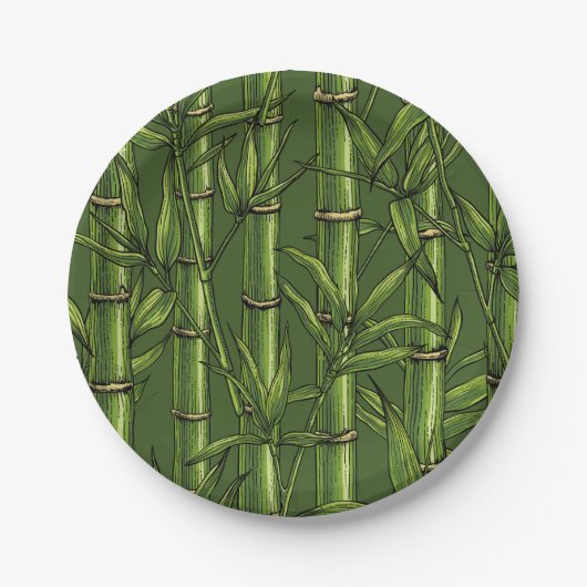 緑の竹林 ペーパープレート (正面)