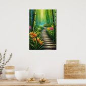 緑の竹林 ポスター (キッチン)