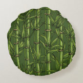 緑の竹林 ラウンドクッション (裏面)