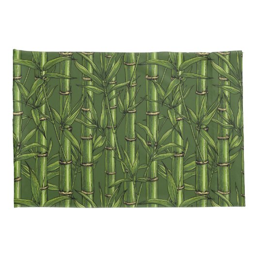 緑の竹林 枕カバー (裏面-右)