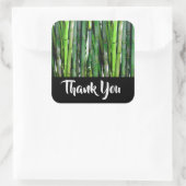 緑の竹茎自然撮影ありがとう スクエアシール (バッグ)