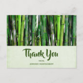 緑の竹茎自然撮影ありがとう ポストカード (正面)