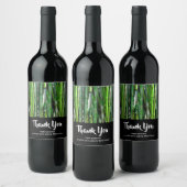 緑の竹茎自然撮影ありがとう ワインラベル (ボトル)