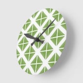 緑の粋な三角形パターン ラウンド壁時計 (傾斜)