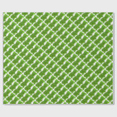 緑の粘着性くまパターン包装紙 ラッピングペーパー (フラット)