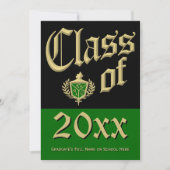 緑の紋章の卒業発表 招待状 (正面)