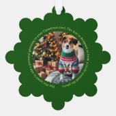 緑の紙オーナメントフォトカード オーナメントカード (裏面)