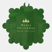 緑の紙オーナメントフォトカード オーナメントカード (正面)