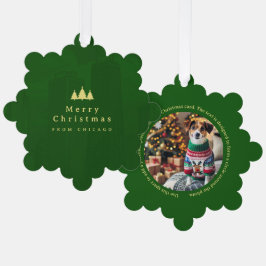 緑の紙オーナメントフォトカード オーナメントカード