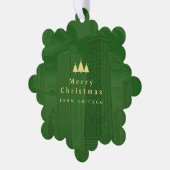 緑の紙オーナメントフォトカード オーナメントカード (左)