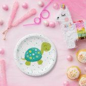 緑の紙吹雪のカメのパーティーのプレート ペーパープレート (パーティー)