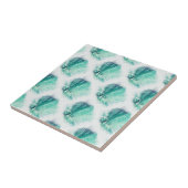 緑の素晴らしヤシの木の葉のパターン タイル (側面)