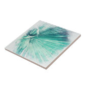 緑の素晴らしヤシの木の葉の水色 タイル (側面)