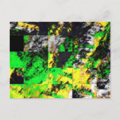 緑の素晴らし黄色の抽象芸術ア素晴らしーワーク ポストカード (正面)