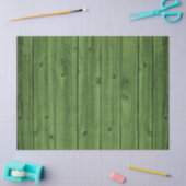 緑の素朴で美しい木製の質 薄葉紙 (クラフト)