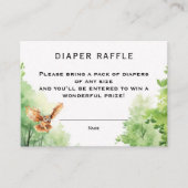 緑の素朴ウッドランドの水の色おむつラッフル エンクロージャーカード (正面)