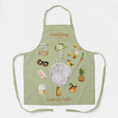 緑の素朴クリスマスギフトスーパーの水色 エプロン (正面)