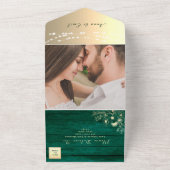 緑の素朴ストリングラ結婚イト オールインワン招待状 (外側)