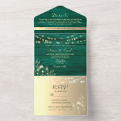 緑の素朴ストリングラ結婚イト オールインワン招待状 (内側)