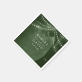 緑の素朴ツリーイニシャルストリングラ結婚イト スタンダードカクテルナプキン (角)