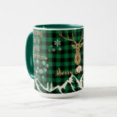 緑の素朴バッファロープレイドトナディアクリスマスマグ マグカップ (正面左)