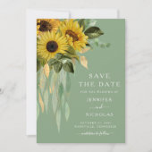 緑の素朴フローラひまわり セーブザデート (正面)