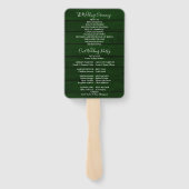 緑の素朴フローラストリングライト結婚式 プログラム ハンドファン (裏面)