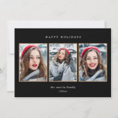 緑の素朴プライドフェイク金ゴールド3枚の写真クリスマス シーズンカード (正面)