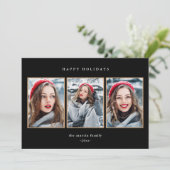 緑の素朴プライドフェイク金ゴールド3枚の写真クリスマス シーズンカード (スタンド正面)