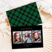 緑の素朴プライドフェイク金ゴールド3枚の写真クリスマス シーズンカード