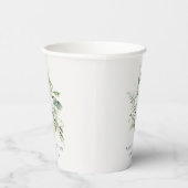 緑の素朴ユーカリのシダの葉はバプテスマ 紙コップ (右)